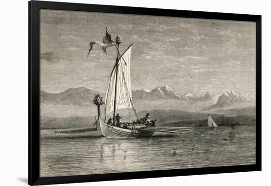 A Viking Ship Returns-null-Framed Art Print