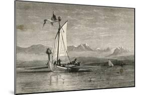 A Viking Ship Returns-null-Mounted Art Print