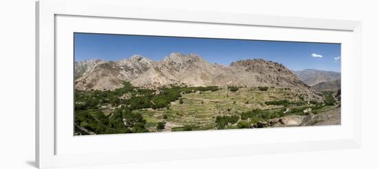 A Village and Terraced Fields of Wheat and Potatoes in the Panjshir Valley, Afghanistan, Asia-Alex Treadway-Framed Photographic Print