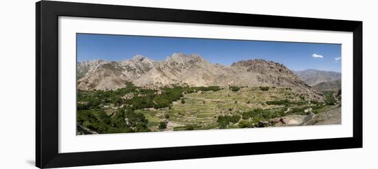 A Village and Terraced Fields of Wheat and Potatoes in the Panjshir Valley, Afghanistan, Asia-Alex Treadway-Framed Photographic Print