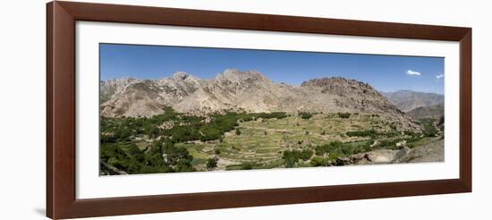 A Village and Terraced Fields of Wheat and Potatoes in the Panjshir Valley, Afghanistan, Asia-Alex Treadway-Framed Photographic Print