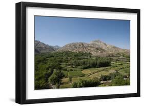 A village and terraced fields of wheat and potatoes in the Panjshir valley in Afghanistan, Asia-Alex Treadway-Framed Photographic Print