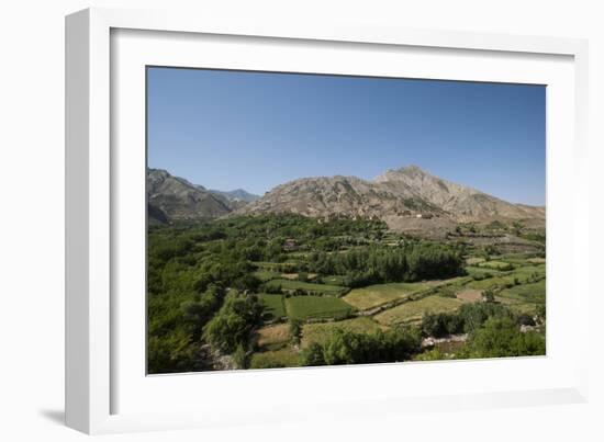 A village and terraced fields of wheat and potatoes in the Panjshir valley in Afghanistan, Asia-Alex Treadway-Framed Photographic Print