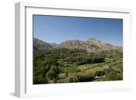 A village and terraced fields of wheat and potatoes in the Panjshir valley in Afghanistan, Asia-Alex Treadway-Framed Photographic Print