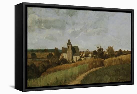 A Village at Harvest Time-Alfred Thompson Bricher-Framed Stretched Canvas