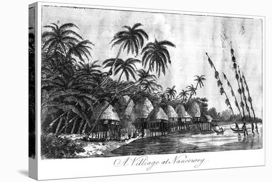 A Village at Nancowry, Nicobar Islands, 1799-null-Stretched Canvas