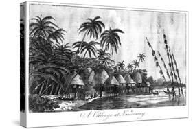 A Village at Nancowry, Nicobar Islands, 1799-null-Stretched Canvas