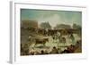 A Village Bullfight-Francisco de Goya-Framed Giclee Print