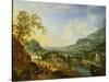 A Village Fete in the Rhine Valley-Jan The Elder Griffier-Stretched Canvas