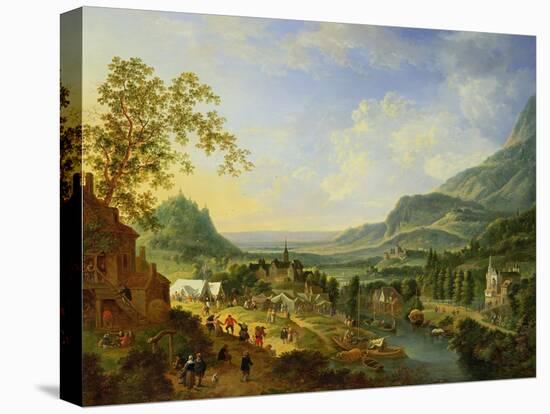 A Village Fete in the Rhine Valley-Jan The Elder Griffier-Stretched Canvas