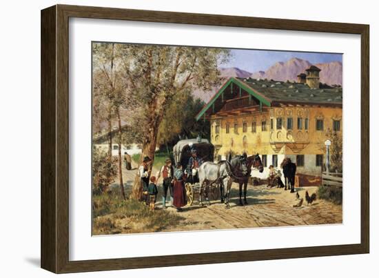 A Village Gathering in Bavaria-Lorenzo Il Quaglio-Framed Giclee Print