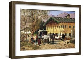 A Village Gathering in Bavaria-Lorenzo Il Quaglio-Framed Giclee Print