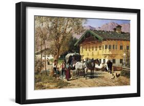 A Village Gathering in Bavaria-Lorenzo Il Quaglio-Framed Giclee Print