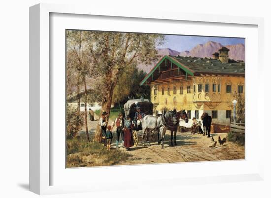 A Village Gathering in Bavaria-Lorenzo Il Quaglio-Framed Giclee Print