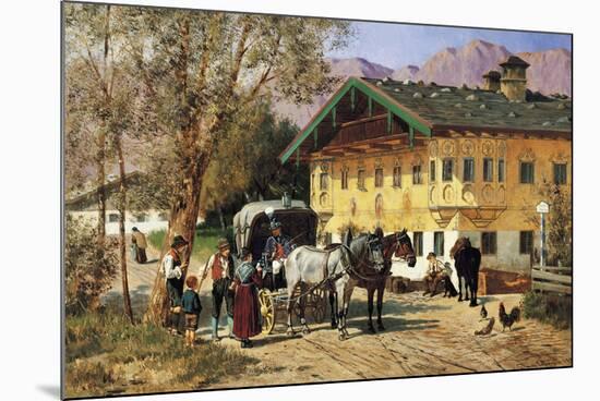 A Village Gathering in Bavaria-Lorenzo Il Quaglio-Mounted Giclee Print