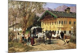 A Village Gathering in Bavaria-Lorenzo Il Quaglio-Mounted Giclee Print