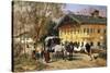 A Village Gathering in Bavaria-Lorenzo Il Quaglio-Stretched Canvas