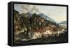 A Village in a Mountainous Landscape-Giosafatto Alfieri-Framed Stretched Canvas