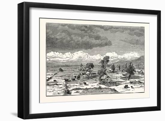 A Village in the Interior of Laos-null-Framed Premium Giclee Print