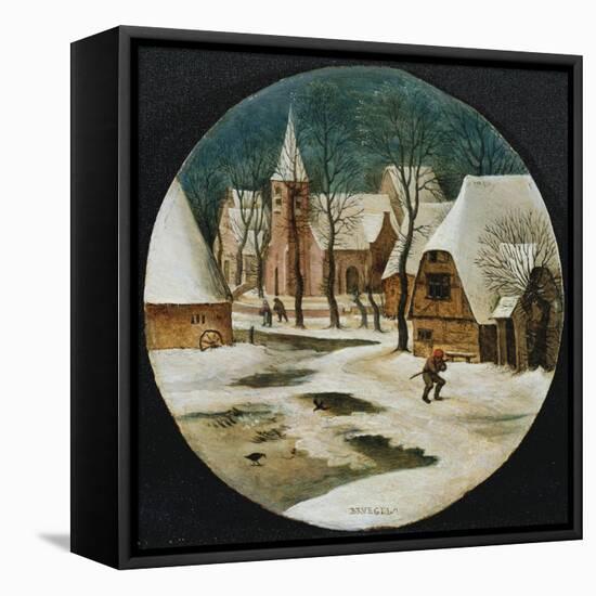 A Village in Winter-Hendrik Avercamp-Framed Stretched Canvas