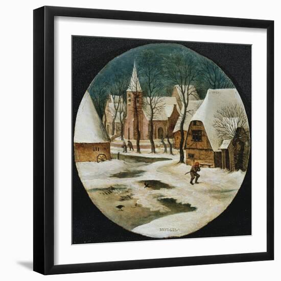 A Village in Winter-Hendrik Avercamp-Framed Premium Giclee Print