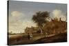 A Village Inn with Stagecoach, Salomon Van Ruysdael-Salomon van Ruysdael-Stretched Canvas