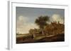 A Village Inn with Stagecoach, Salomon Van Ruysdael-Salomon van Ruysdael-Framed Art Print