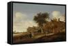 A Village Inn with Stagecoach, Salomon Van Ruysdael-Salomon van Ruysdael-Framed Stretched Canvas