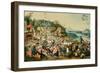 A Village Kermesse and Peasants Dancing Round a Maypole-Pieter Brueghel the Younger-Framed Giclee Print