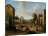 A Village Landscape with Peasants, 16Th-17Th Century (Oil on Oak Panel)-Joost Cornelisz Droochsloot-Mounted Giclee Print