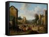 A Village Landscape with Peasants, 16Th-17Th Century (Oil on Oak Panel)-Joost Cornelisz Droochsloot-Framed Stretched Canvas