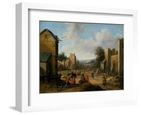 A Village Landscape with Peasants, 16Th-17Th Century (Oil on Oak Panel)-Joost Cornelisz Droochsloot-Framed Giclee Print
