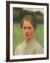 A Village Maiden, 1886 (Oil on Canvas)-George Clausen-Framed Giclee Print