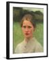 A Village Maiden, 1886 (Oil on Canvas)-George Clausen-Framed Giclee Print