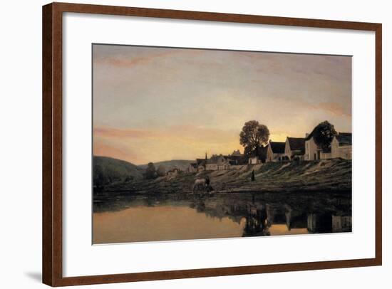 A Village Near Bonnieres, 1861-Charles Francois Daubigny-Framed Giclee Print