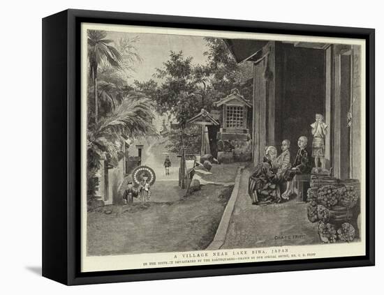 A Village Near Lake Biwa, Japan-Charles Edwin Fripp-Framed Stretched Canvas