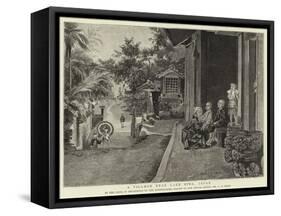 A Village Near Lake Biwa, Japan-Charles Edwin Fripp-Framed Stretched Canvas