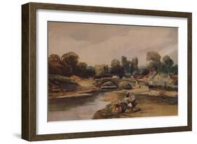 'A Village on a River', c1824, (1935)-Peter De Wint-Framed Giclee Print