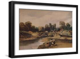'A Village on a River', c1824, (1935)-Peter De Wint-Framed Giclee Print