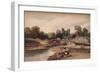 'A Village on a River, with Bridge and Ruins', c1824-Peter De Wint-Framed Giclee Print