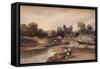 'A Village on a River, with Bridge and Ruins', c1824-Peter De Wint-Framed Stretched Canvas