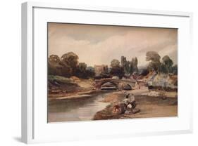 'A Village on a River, with Bridge and Ruins', c1824-Peter De Wint-Framed Giclee Print