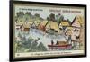 A Village on Stilts in the Area around Singapore-null-Framed Giclee Print