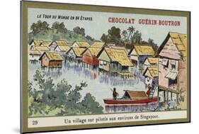 A Village on Stilts in the Area around Singapore-null-Mounted Giclee Print