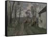 A Village Road Near Auvers, 1872-73-Paul Cézanne-Framed Stretched Canvas