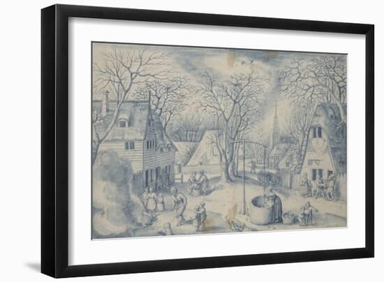 A Village Scene: Winter, 16th Century-Jacob I Savery-Framed Giclee Print