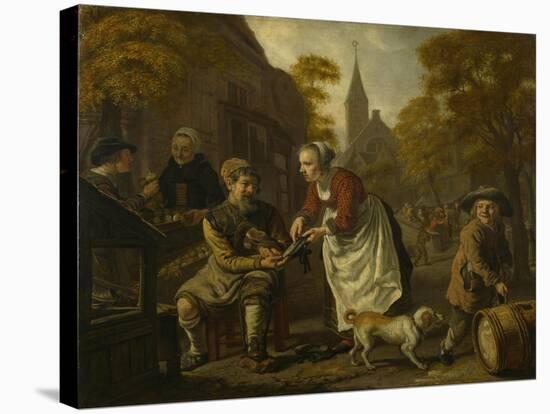 A Village Scene with a Cobbler, C. 1650-Jan Victors-Stretched Canvas