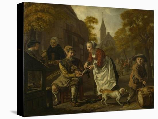 A Village Scene with a Cobbler, C. 1650-Jan Victors-Stretched Canvas