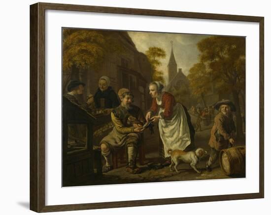 A Village Scene with a Cobbler, C. 1650-Jan Victors-Framed Giclee Print