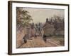 A Village Street, Louveciennes, 1871-Camille Pissarro-Framed Giclee Print